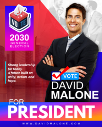 Political presidential candidate Campaign election president vote printable billboard poster design Instagram Portrait template