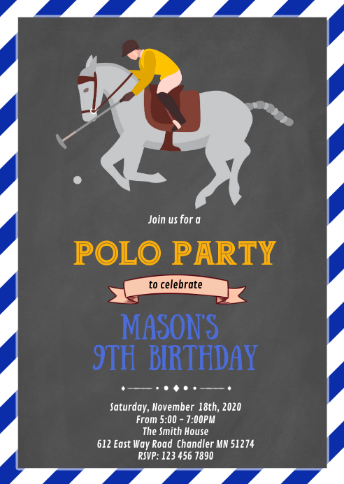 Convite De Festa De Aniversario De Polo Modelo Postermywall Convite De Festa De Aniversario De Polo Modelo Postermywall