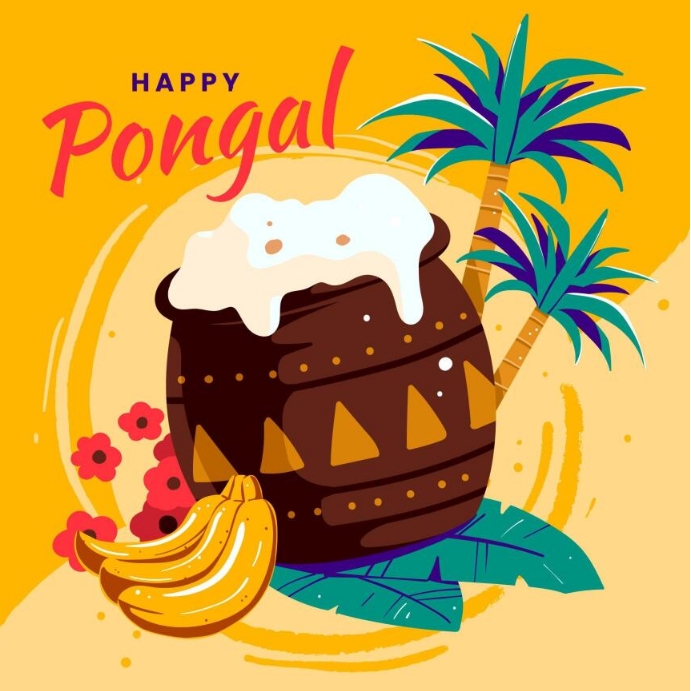 pongal โพสต์บน Instagram template