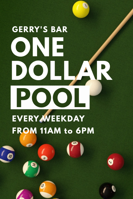 Pool Billiards Bar Promo Poster Template | PosterMyWall