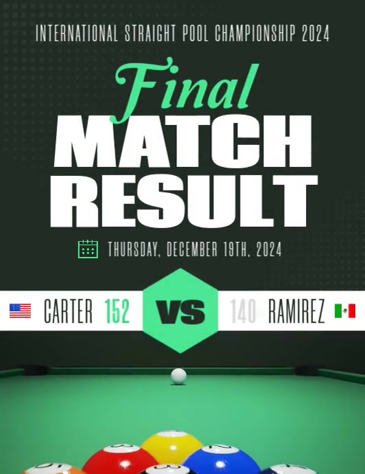 Pool Comp Posters Pool Championship Match Green Flyer Video Template | PosterMyWall