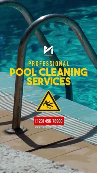 Pool Cleaning Service Ad Social Media Template | PosterMyWall