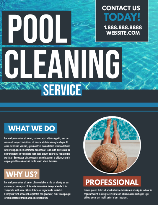 Copy of POOL CLEANING SERVICE | PosterMyWall