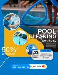 Pool cleaning services Flyer (US Letter) template
