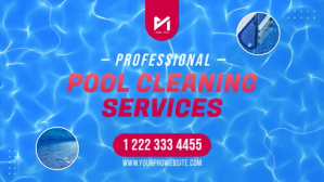 Professional Residential Pool Maintenance Video Flyer Digitalt display (16:9) template