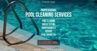 Blue Pool Cleaning Service Video Facebook Shared Image template
