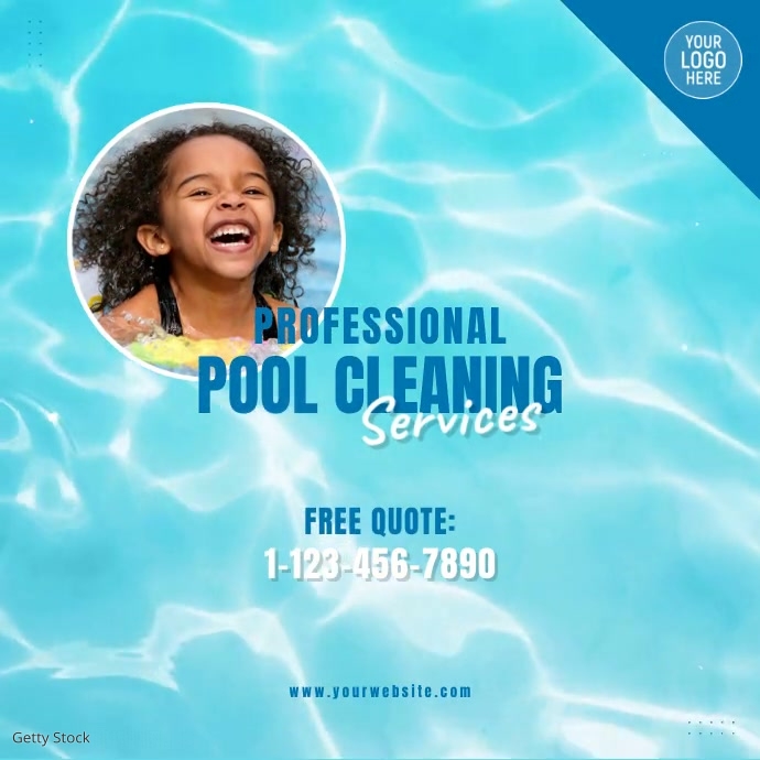 Pool Cleaning Services Video Ad Template | PosterMyWall