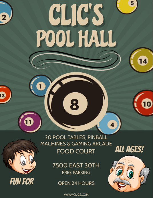 POOL HALL Template | PosterMyWall