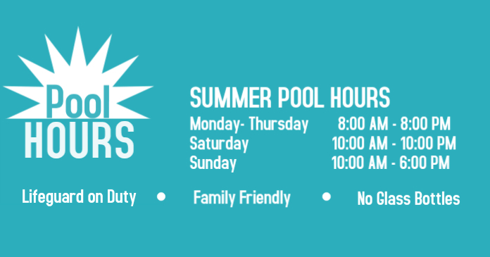 Pool Hours Announcement Template | PosterMyWall