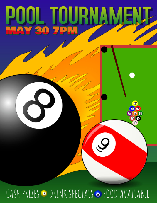 pool league tournament flyer Template | PosterMyWall