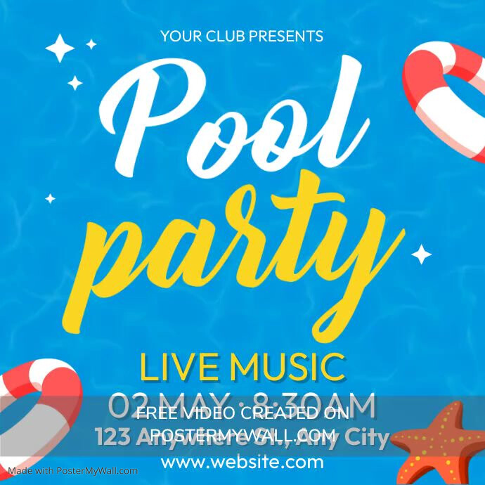 Pool Party Ads Template | PosterMyWall