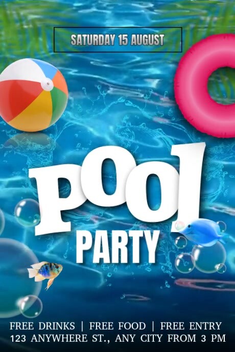 Pool Party Ads Template | PosterMyWall