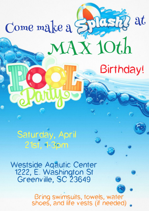 Modele Pool Party Birthday Invitation 09 Postermywall Modele Pool Party Birthday Invitation 09 Postermywall