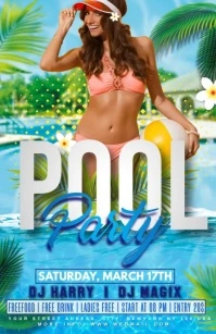 POOL PARTY Half Page Wide template