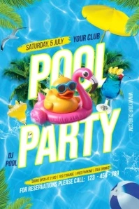 Pool Party Banner 4' × 6' template