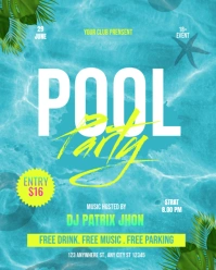 Pool party Instagram Portrait template