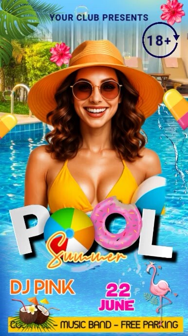 Pool Party Designing Pool party design template | PosterMyWall