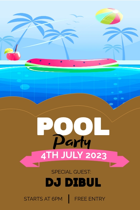 Pool Party Designing POOL PARTY Template | PosterMyWall