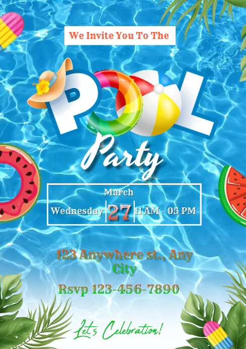 Pool Party Template | PosterMyWall