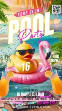 Pool Party Цифровой дисплей (9 : 16) template