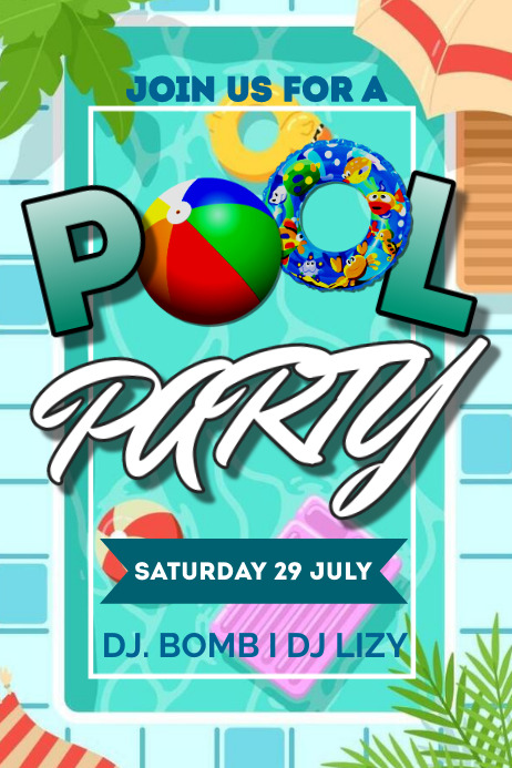 Pool Party Designing Pool Party Template | PosterMyWall