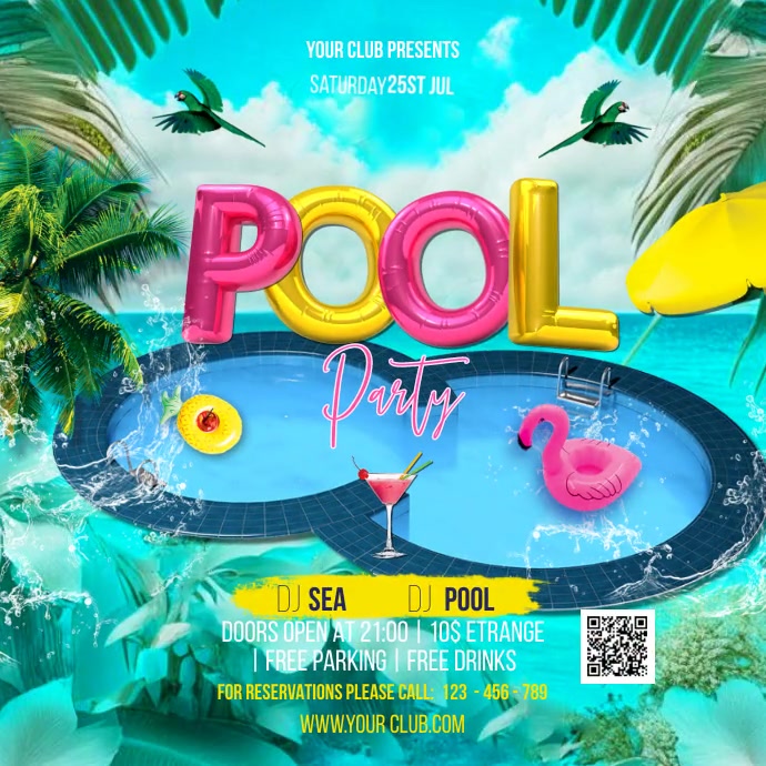 Pool Party Designing Pool Party Template | PosterMyWall