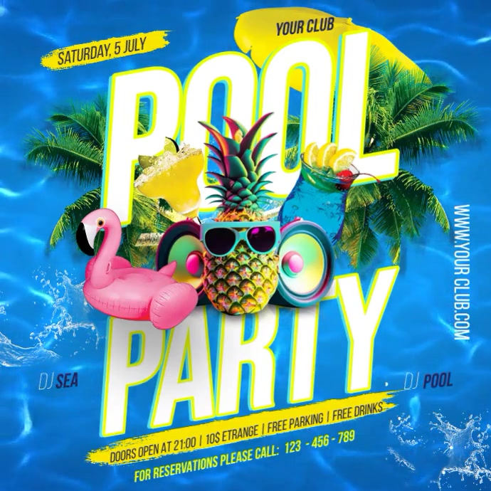 Pool Party Designing Pool Party Template | PosterMyWall