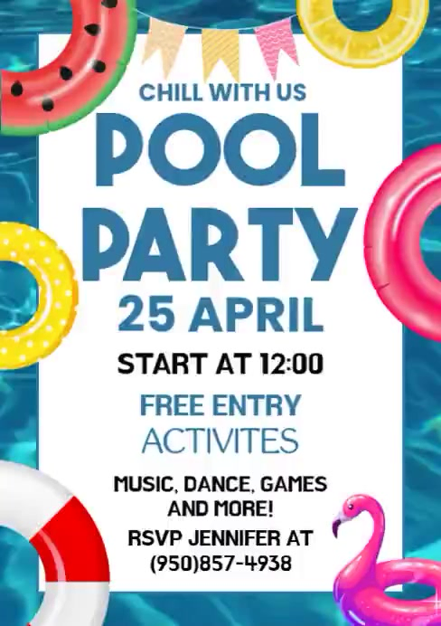 Pool Party Template | PosterMyWall
