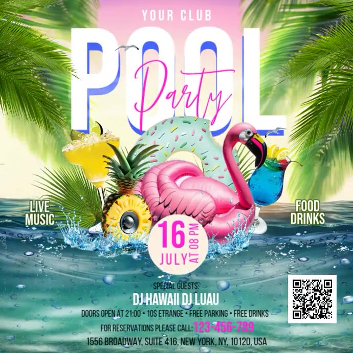 Pool Party Designing Pool Party Template | PosterMyWall