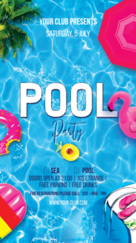 Pool Party Digital Display (9:16) template