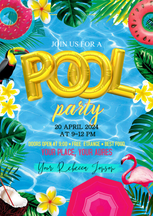Pool Party Template | PosterMyWall