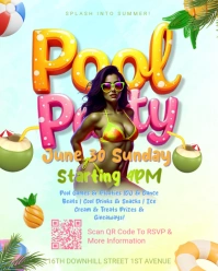 POOL PARTY Instagram Portrait template