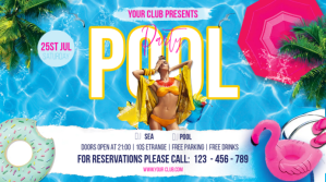 Pool Party Display 数字显示屏 (16:9) template