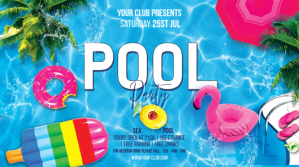 Pool Party Display Digitalanzeige (16:9) template