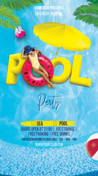 Pool Party Display Pantalla Digital (9:16) template