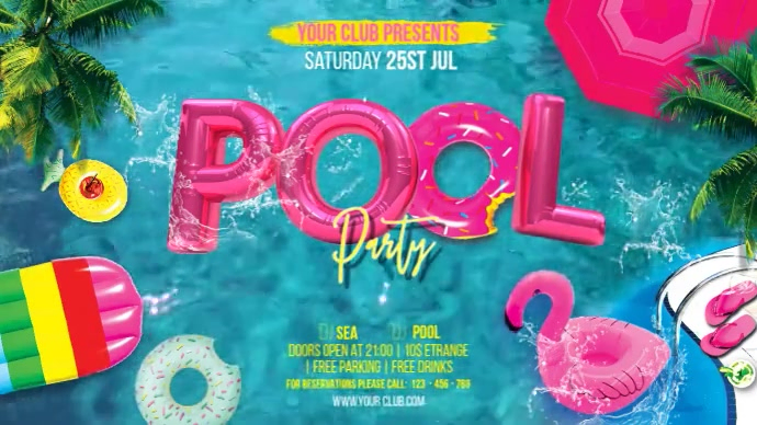 Pool Party Display template
