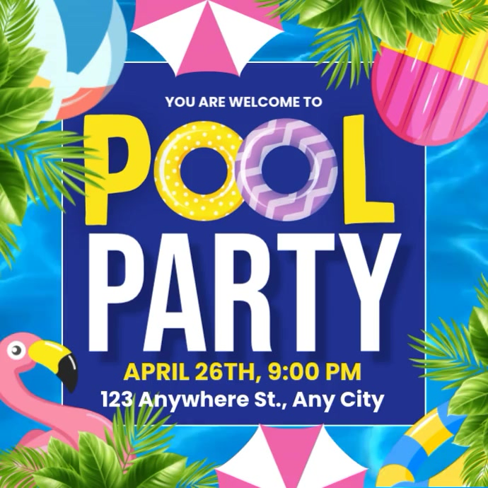 Pool Party Event Template | PosterMyWall