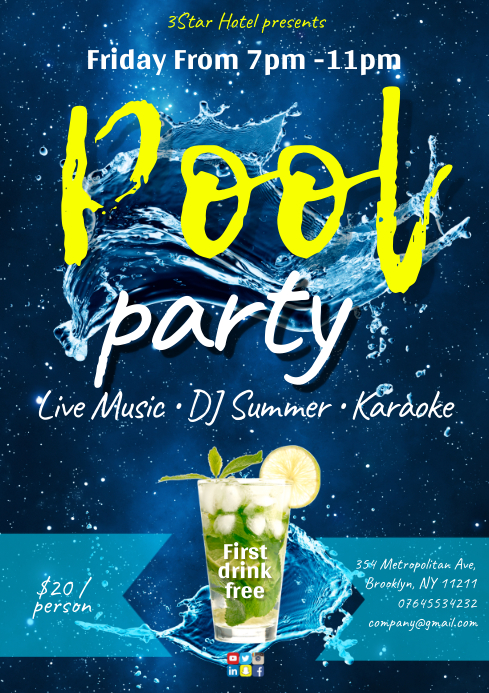 Pool Party Flyer Template Postermywall