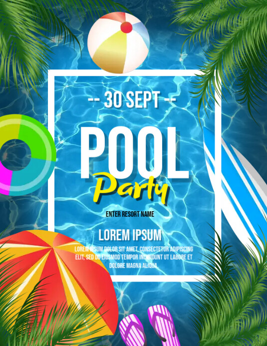 Pool Party Flyer Modelo PosterMyWall