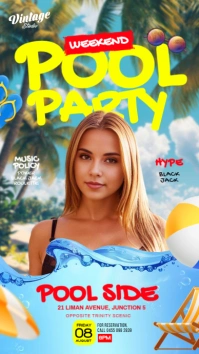 Pool Party Flyer for Instagram Story template