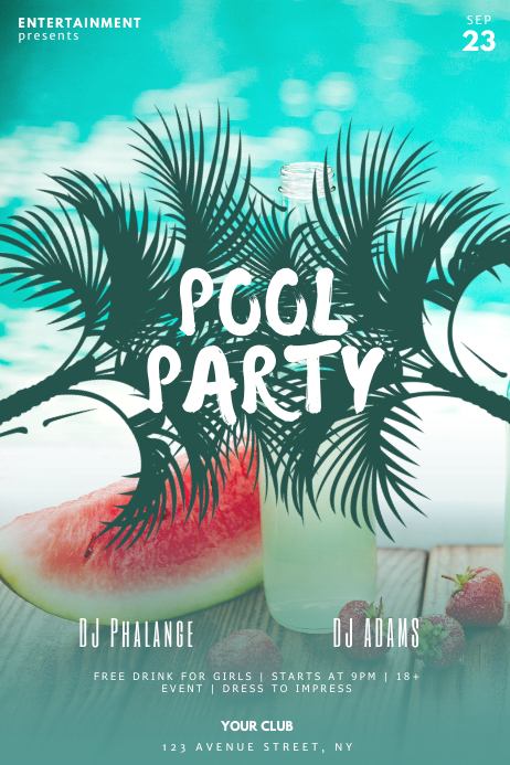 Pool Party Flyer Template Postermywall