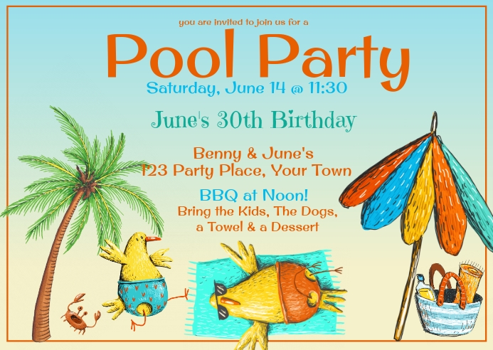 Modele Pool Party Funny Invitation Postermywall Modele Pool Party Funny Invitation Postermywall