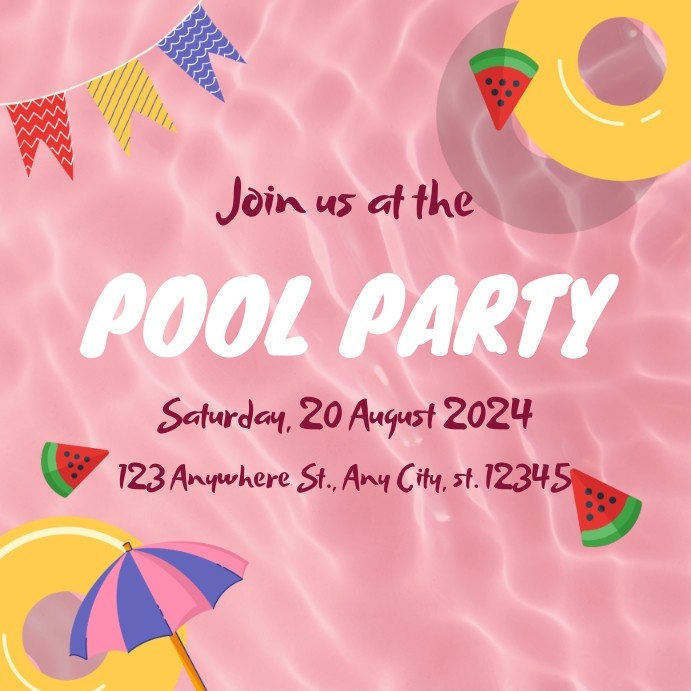 Pool Party Instagram Post template