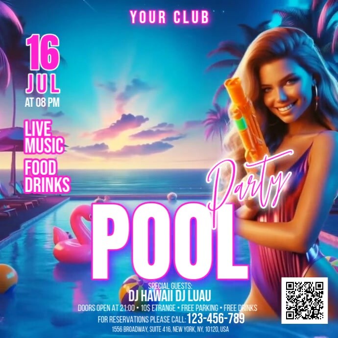 Copy of Pool Party Instagram Post | PosterMyWall