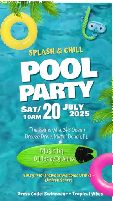Pool Party Instagram Reel template