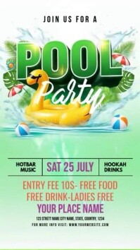 Pool Party Invitation Instagram Reel template