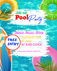 Pool Party Invitation Template  Instagram Portrait