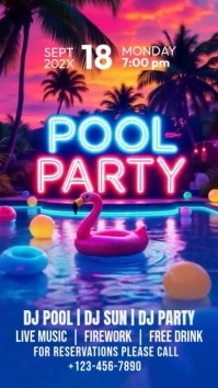 pool party night Indaba yaku-Instagram template
