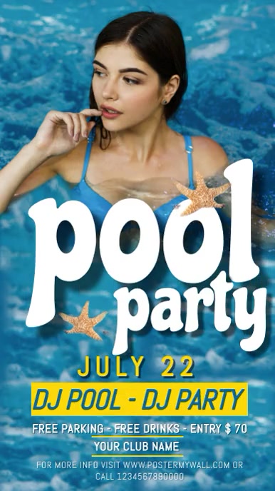 Pool Party post Template | PosterMyWall