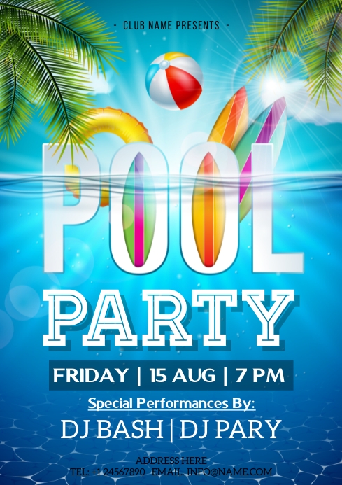 pool party poster Template | PosterMyWall